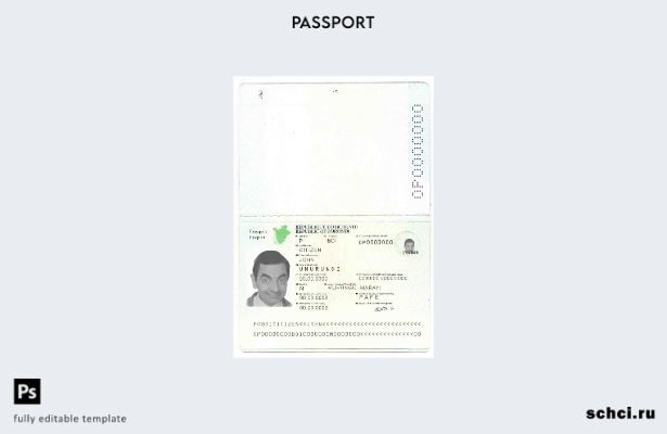 цифровая загрузка шаблона паспорта Бурунди ( )